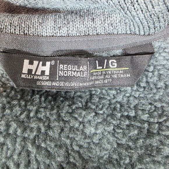 Helly Hansen Varde 2.0 Hooded Fleece Jacket Men Large Grey Blue Full Zip Pockets - Picture 5 of 10